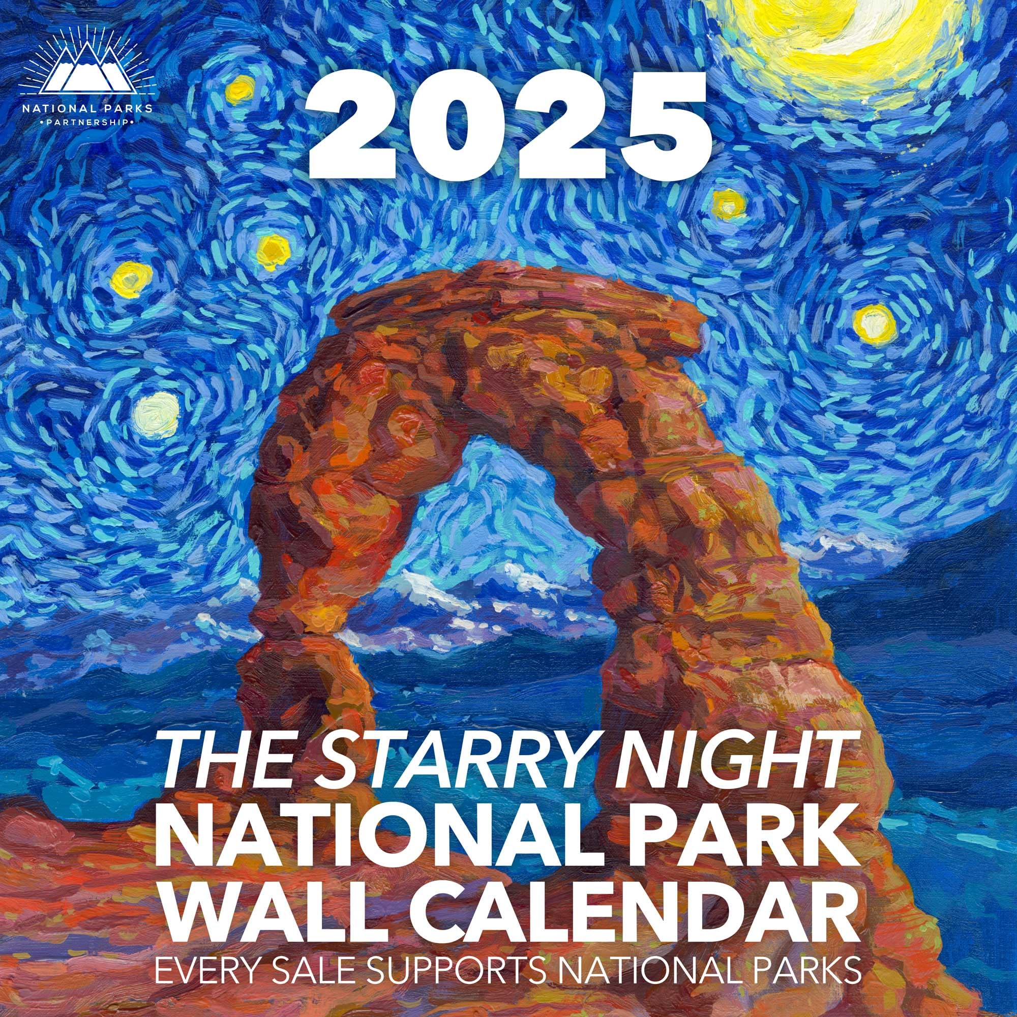 Starry Night National Park Wall Calendar 2025 - 12