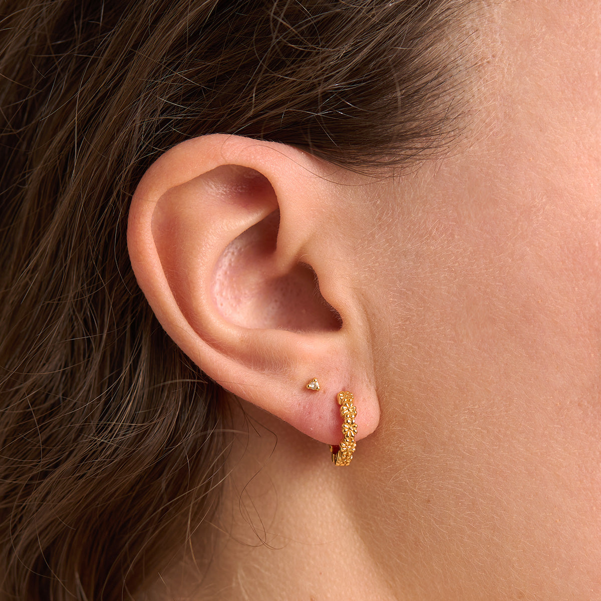 Garden Bloom Gold Huggie Earrings for Women - Elegant & Hypoallergenic Hoop Earrings for Everyday Wear, Parties & Special Occasions
