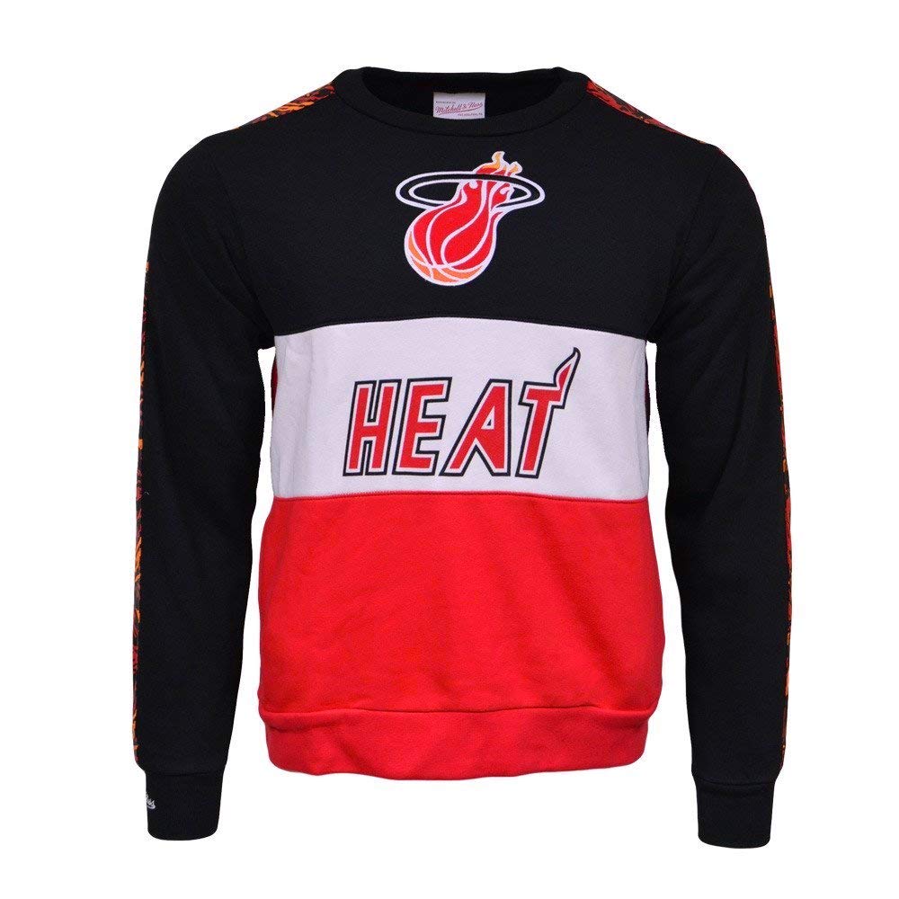 Mitchell & Ness NBA Miami Heat Leading Scorer Fleece Sweatshirt | Vintage Basketball Pullover | Warm & Comfortable Hoodie for Fans | Perfect for Game Day & Casual Wear