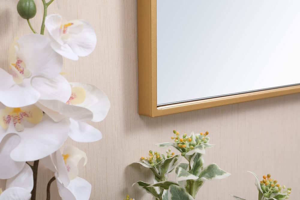 18x28 Inch Silver Metal Frame Rectangle Wall Mirror - Elegant Home Decor for Living Room, Bedroom & Bathroom