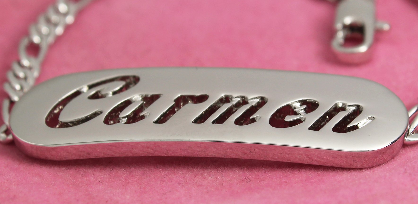 Carmen Name Bracelet - 18K White Gold Plated Personalized Jewelry Gift for Women | Perfect for Girlfriend, Mother, Sister & Friend | Elegant Gift Bag & Box Included | Ideal for Birthdays, Anniversaries & Special Occasions
