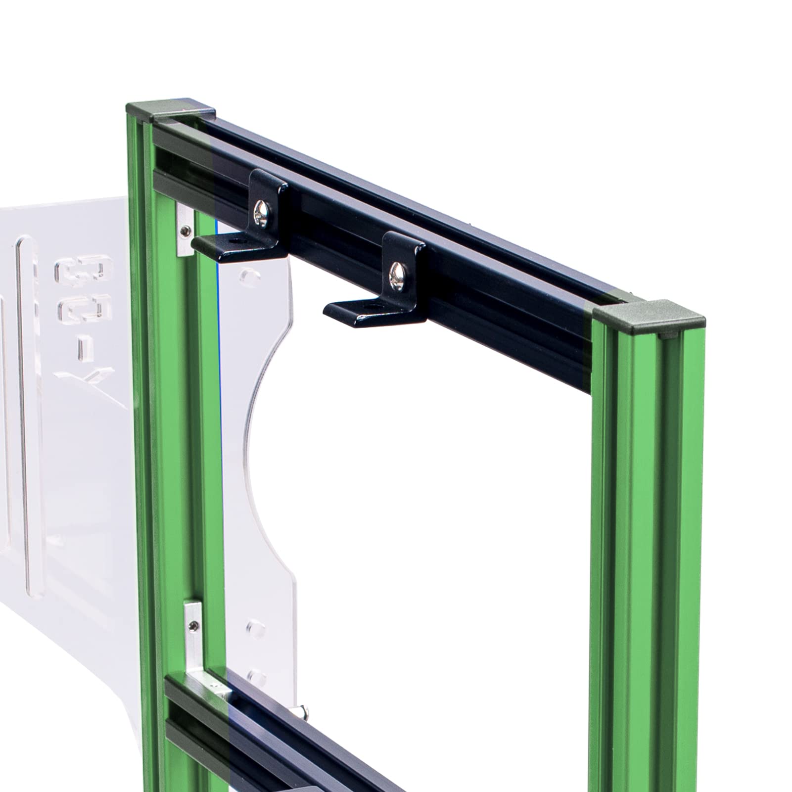 Bewinner Mini ITX MATX ATX PC Aluminum Open Air Frame Case - Overclock Chassis for DIY Computer Builds, Supports Graphics Card & Mod Base Stand (Green Black) - Perfect for Gaming Rigs & Custom PC Setups