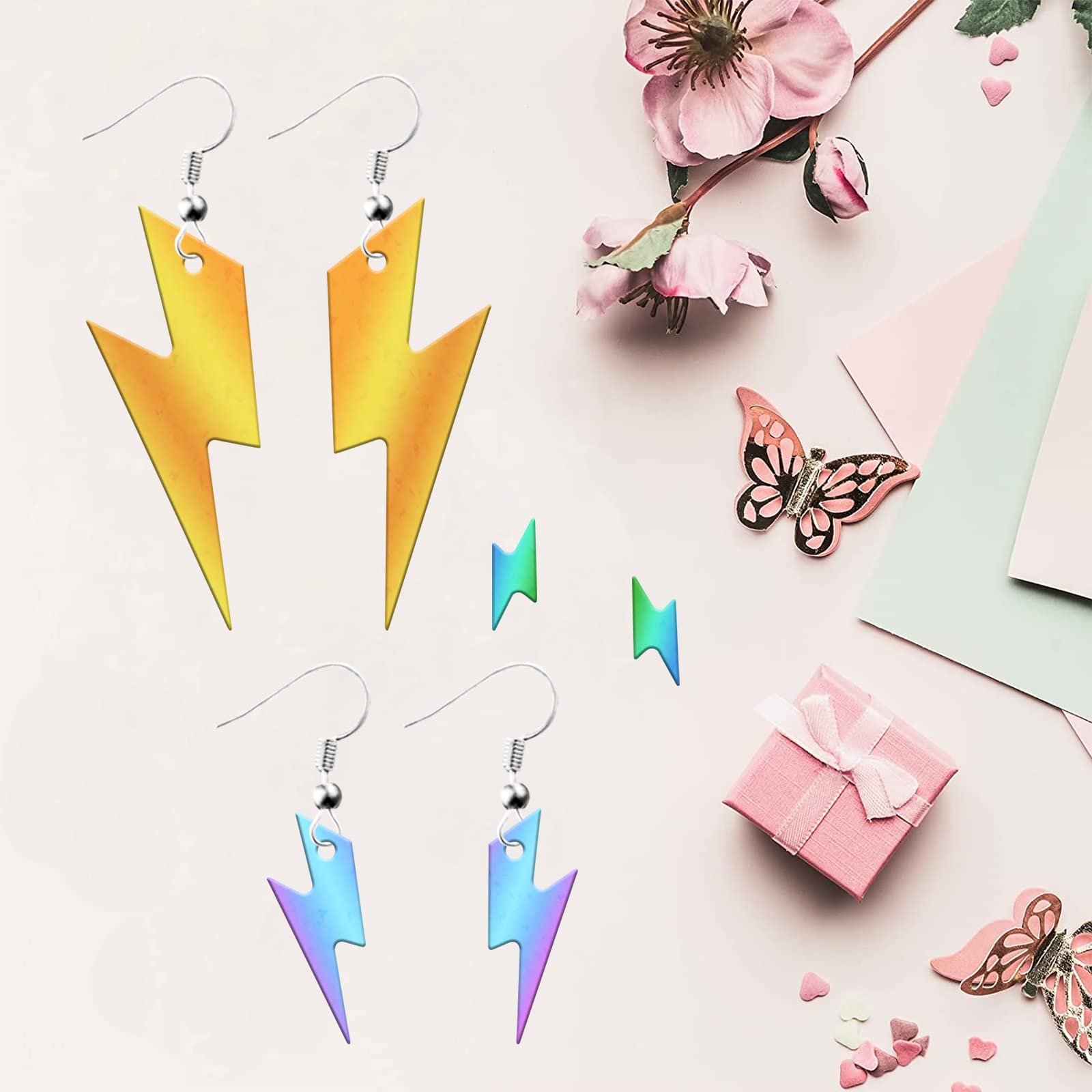Lightning Bolt Resin Earring Mold - 4 Cavity Silicone Jewelry Molds for DIY Epoxy Resin Casting - Perfect for Making Unique Earrings, Necklace Pendants & Handmade Jewelry Crafts (Great for Gifts, Parties & Creative DIY Projects)