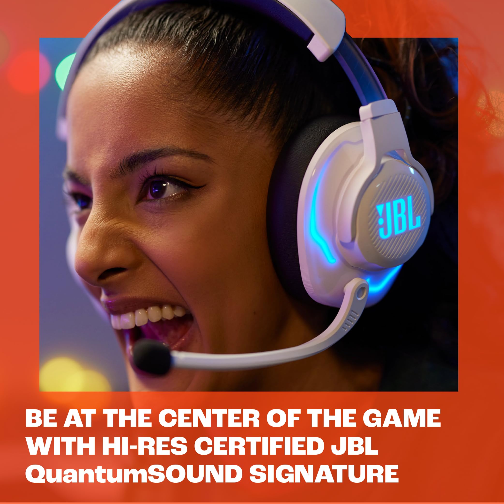 JBL Quantum 910P Wireless Over-Ear Gaming Headset with Head Tracking, ANC & Bluetooth | QuantumSPATIAL 360 | Hi-Res Audio | Low Latency | White - Perfect for PS5, Xbox & PC Gaming, Streaming & Music Listening
