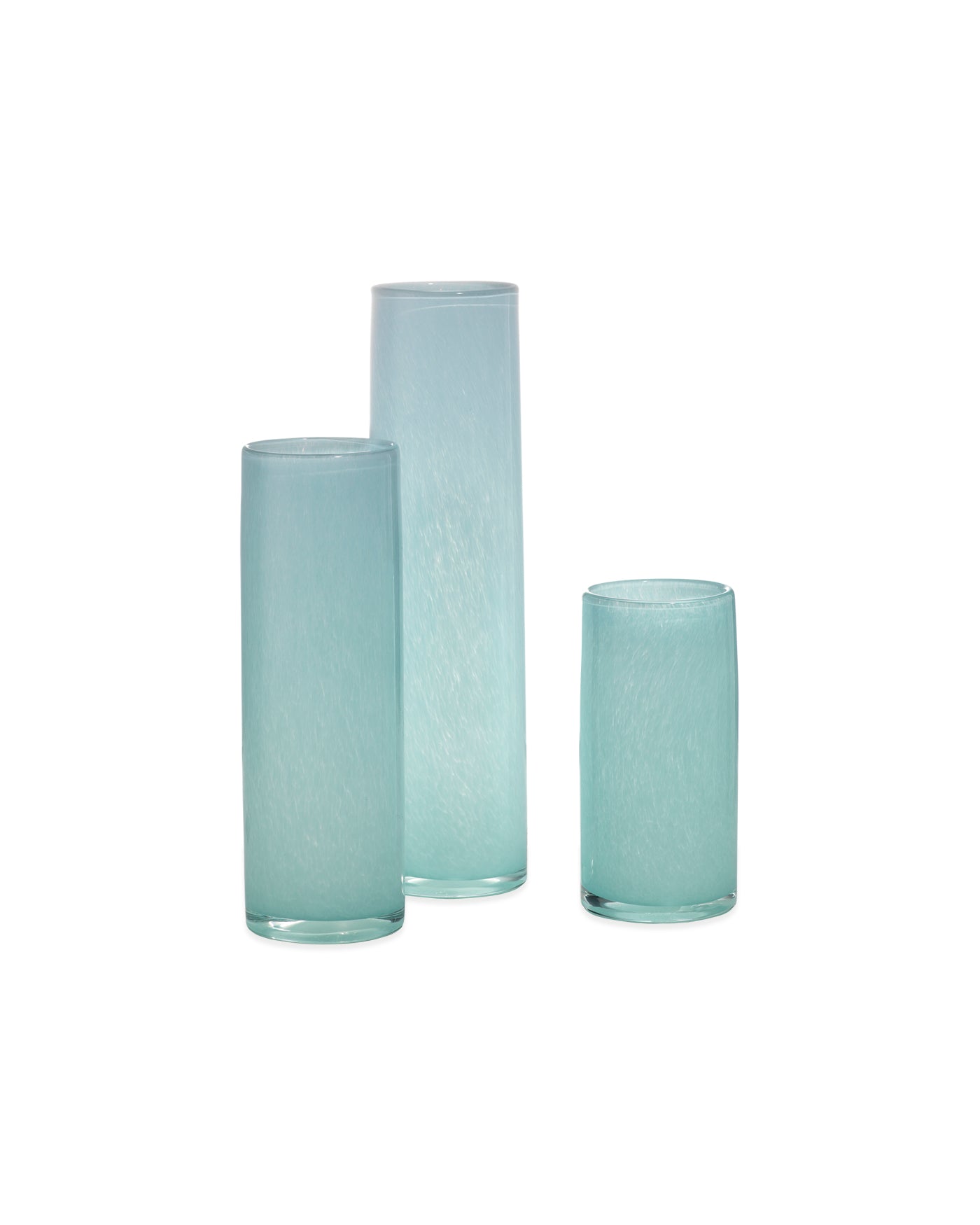 Hand Blown Glass Vases Set of 3 - Blue Gwendolyn Collection - Perfect for Home Decor, Wedding Centerpieces & Gift Giving
