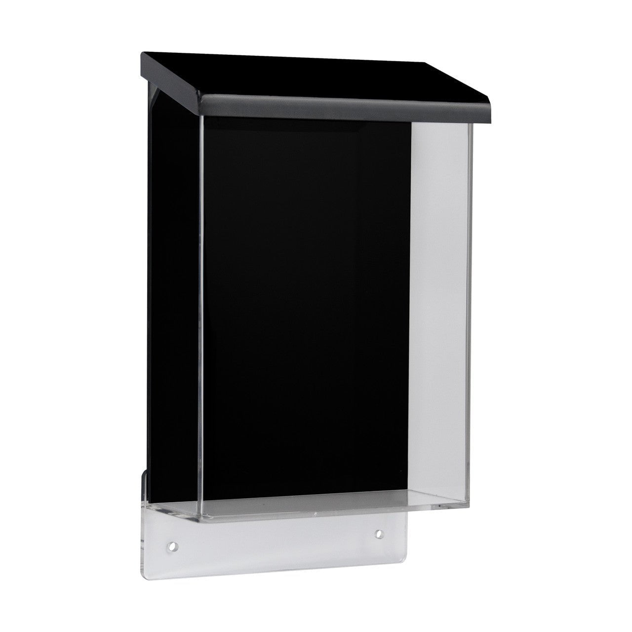 A5 Clear Outdoor Brochure Holder with Black Lid - Weatherproof Document Display for Events, Restaurants & Retail Stores