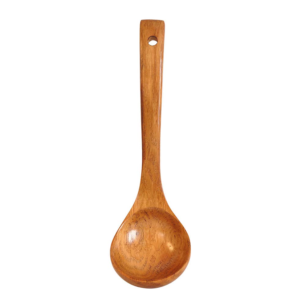 Premium 5-Piece Wooden Bamboo Soup Spoon Set - Eco-Friendly Kitchen Utensils for Cooking, Catering & Dining (Brown, One Size) - Perfect for Home Kitchens, Restaurants & Tea Ceremonies