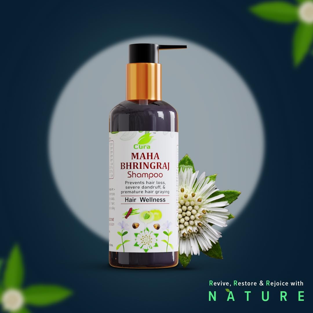 Mahabhringraj Shampoo for Hair Growth & Scalp Care - 2 Pack (200ml Each) - Ayurvedic Herbal Shampoo for Thicker, Stronger Hair - Perfect for Daily Hair Wash & Scalp Massage