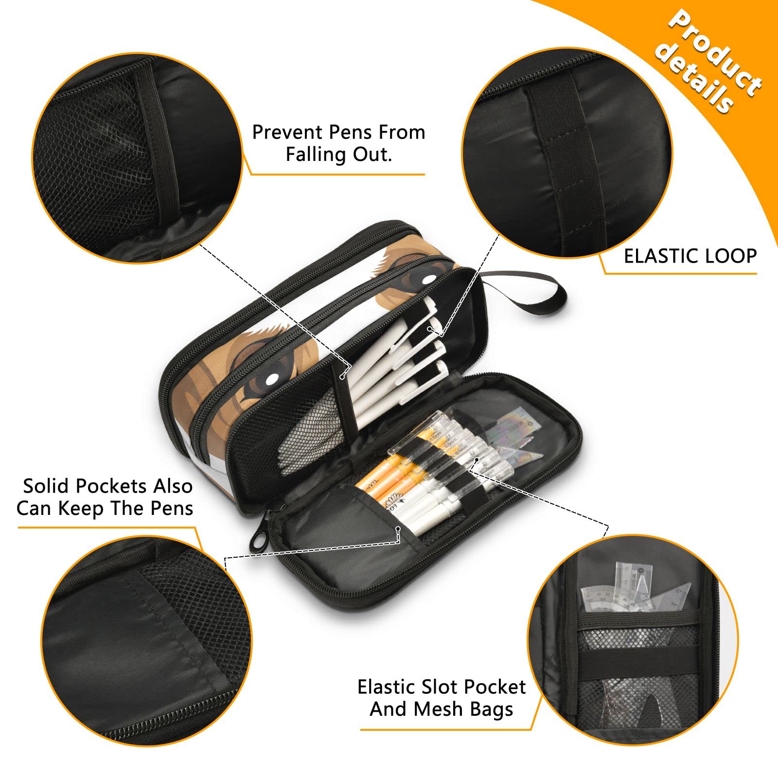 Beagle Puppy Dog Pencil Case - Large Capacity for School & Office
