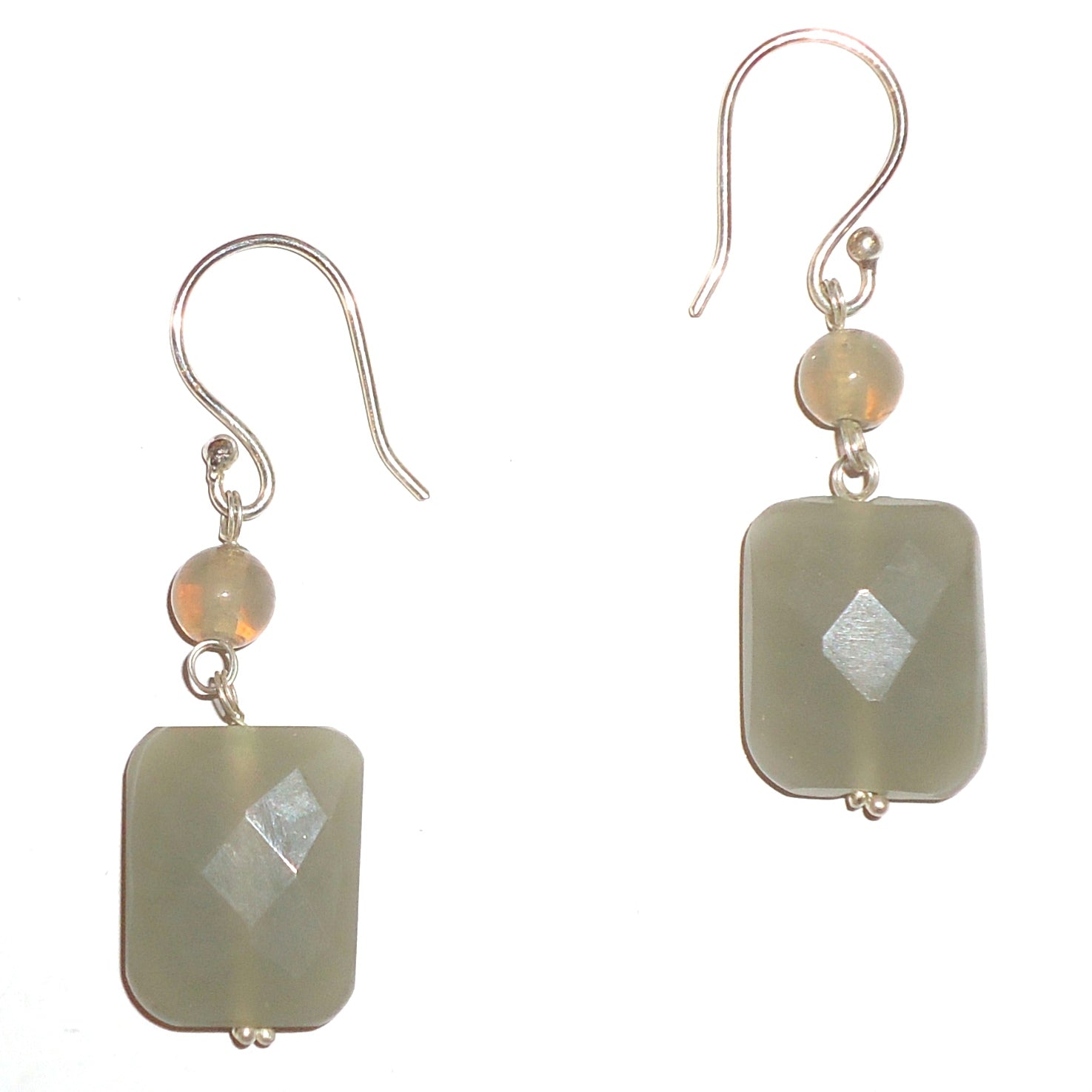 Faceted Rectangle Earrings for Women - Elegant Gray Crystal Dangle Earrings for Party, Wedding & Evening Wear