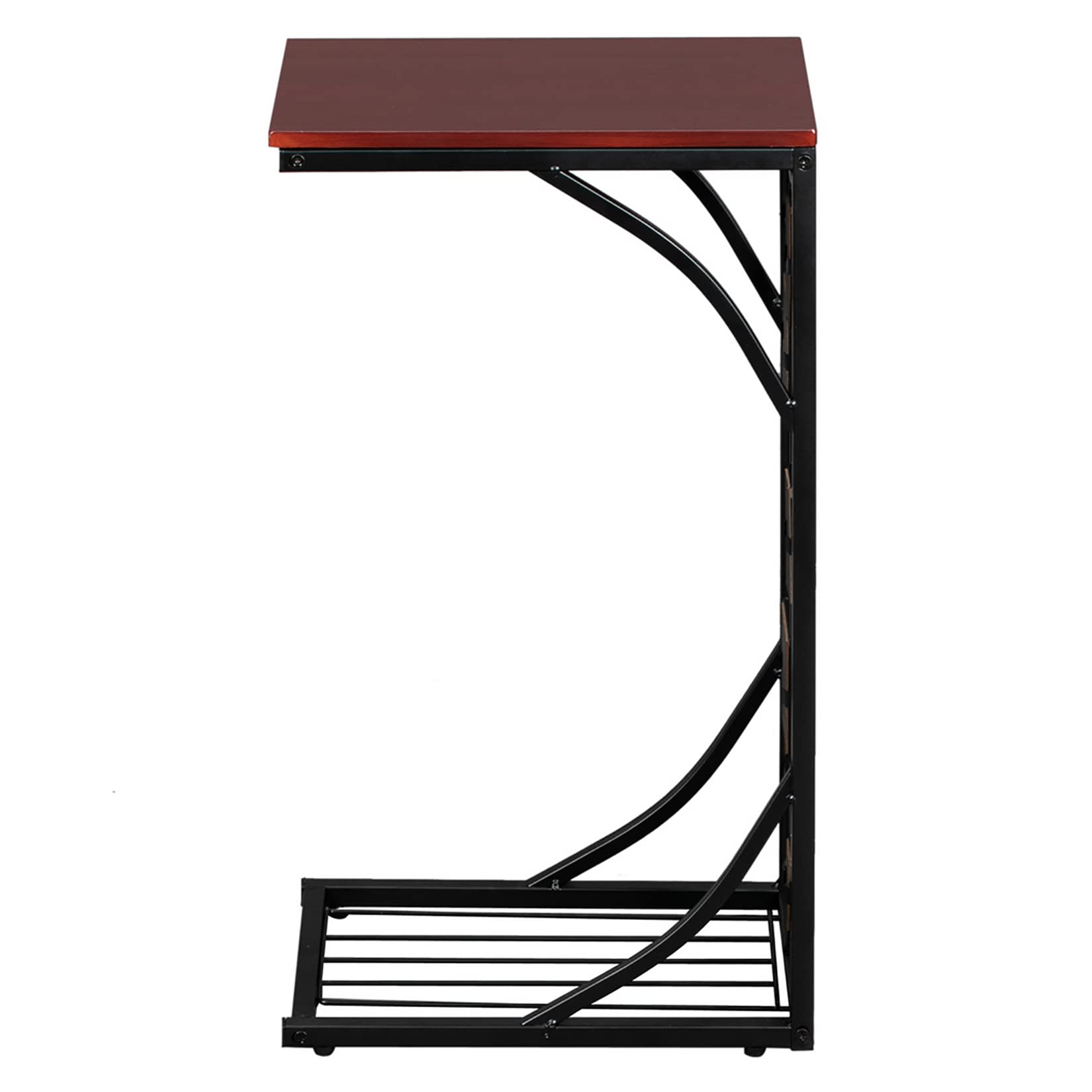 Modern C-Shaped Side Table - Small End Table with MDF Top & Metal Frame, Portable Laptop Desk for Living Room, Bedroom, Office | Perfect for Coffee Table, Nightstand & Workspace Organization