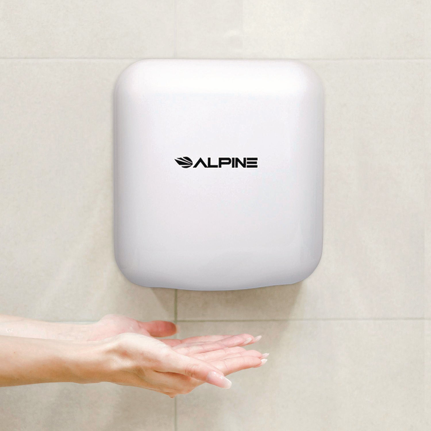 Alpine Industries Hemlock Commercial Automatic 120V Hand Dryer - Stainless Steel White - 6.68