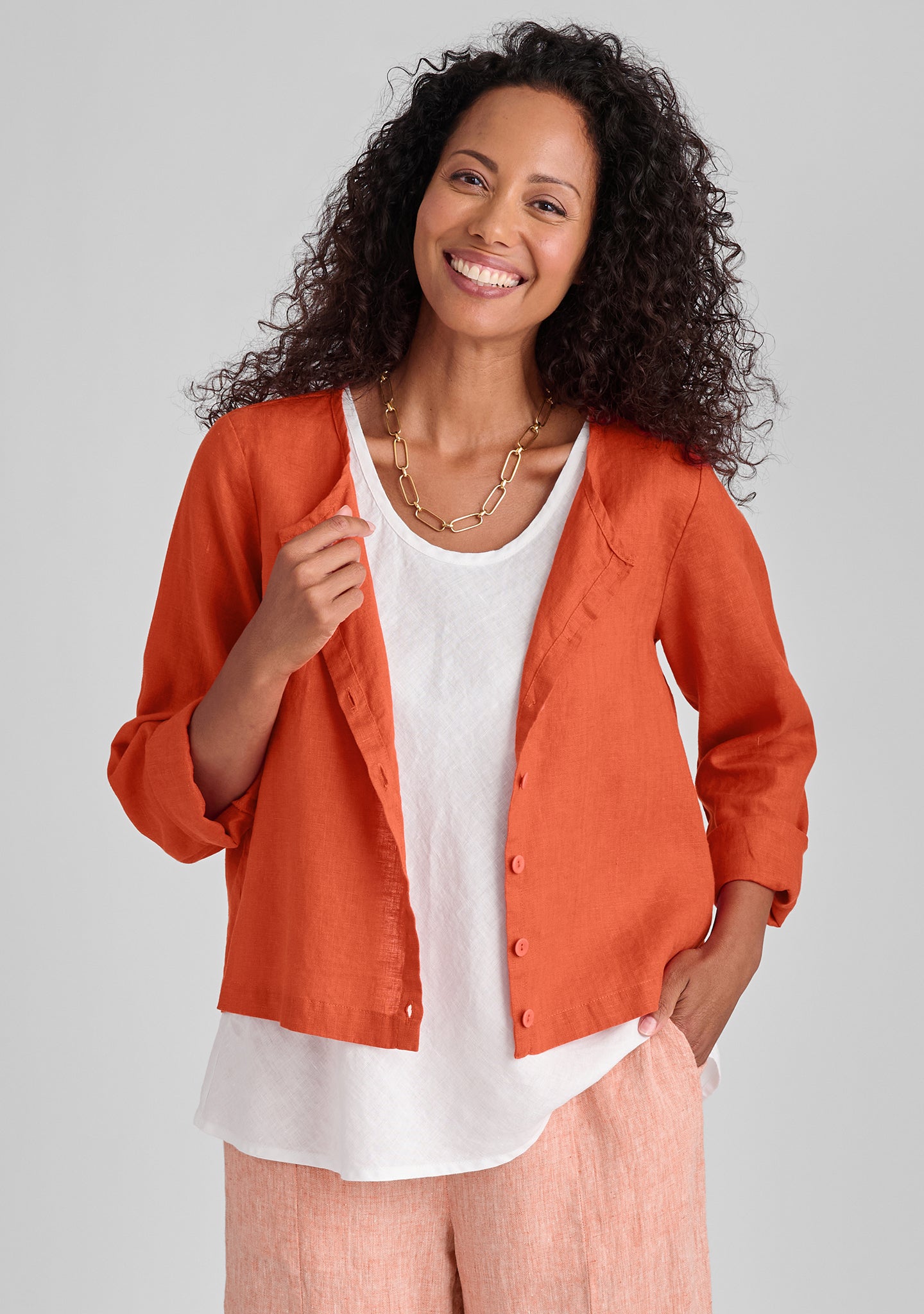 Stylish Long Sleeve Linen Cardigan Blouse for Women - Perfect for Spring Outfits & Office Wear
