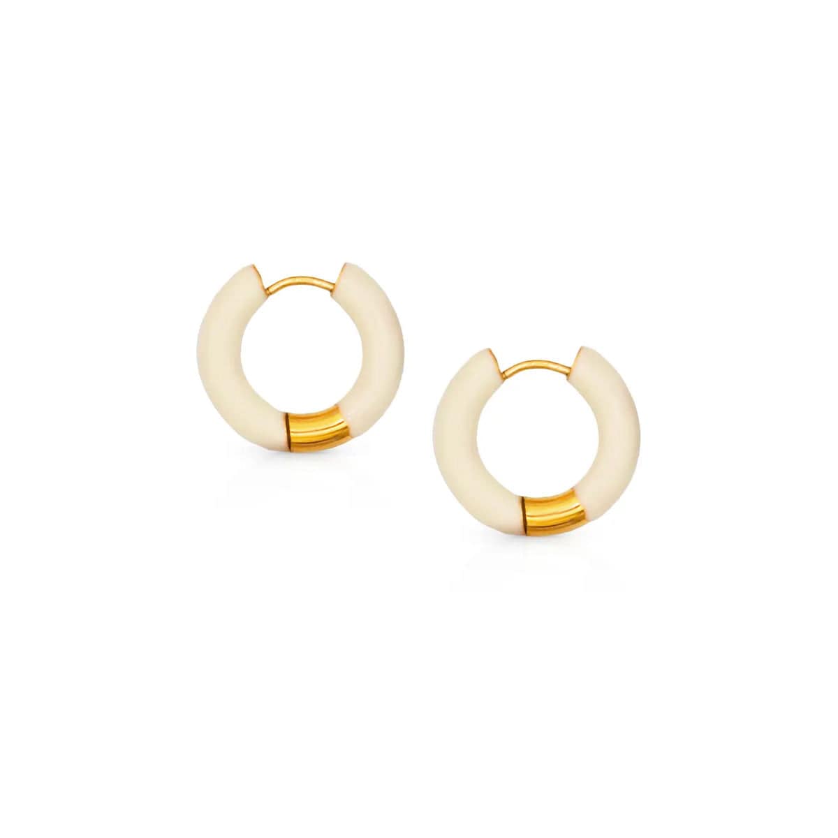 Bianca Hoop Earrings for Women - 925 Sterling Silver Gold Plated Huggie Hoops - Perfect for Everyday Wear, Parties & Gifts