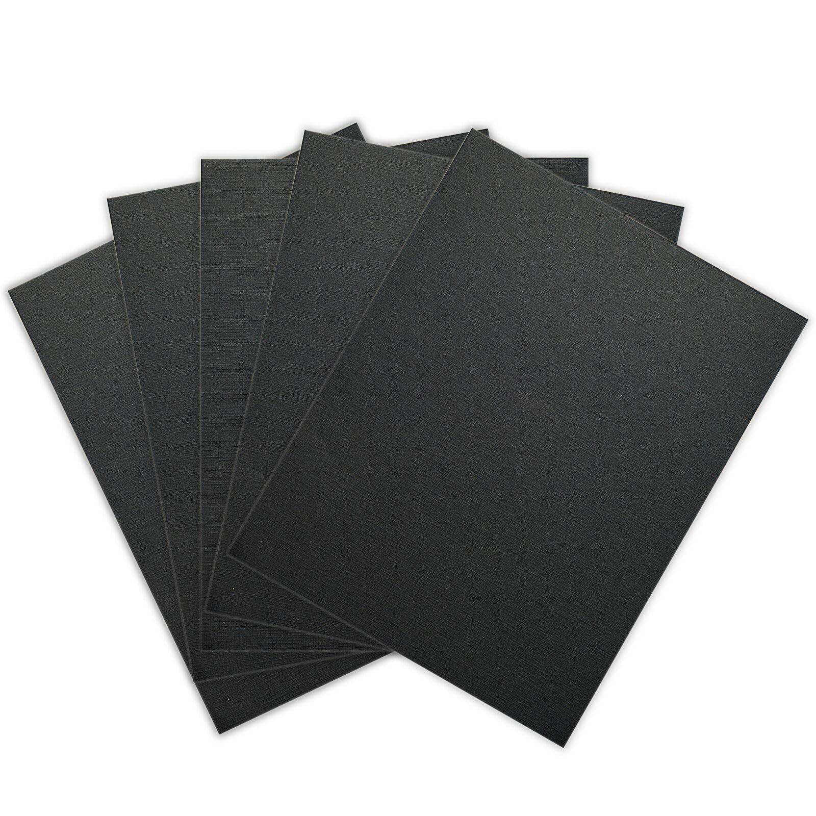 HOUYEE 100-Pack 13 Mil Linen-Texture Paper Binding Covers for Presentations, School Projects & Business Documents - 8.5 x 11 Inches, 90lb Weight, Black - Perfect for Office Reports, Thesis Binding & Professional Portfolios