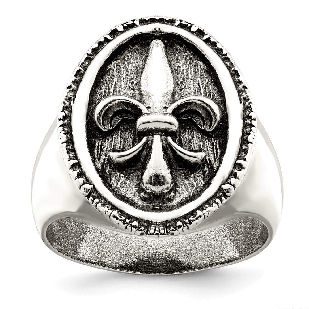 Antiqued 925 Sterling Silver Fleur de Lis Ring for Women - Elegant Vintage Jewelry Gift for Her - Perfect for Weddings, Anniversaries & Special Occasions