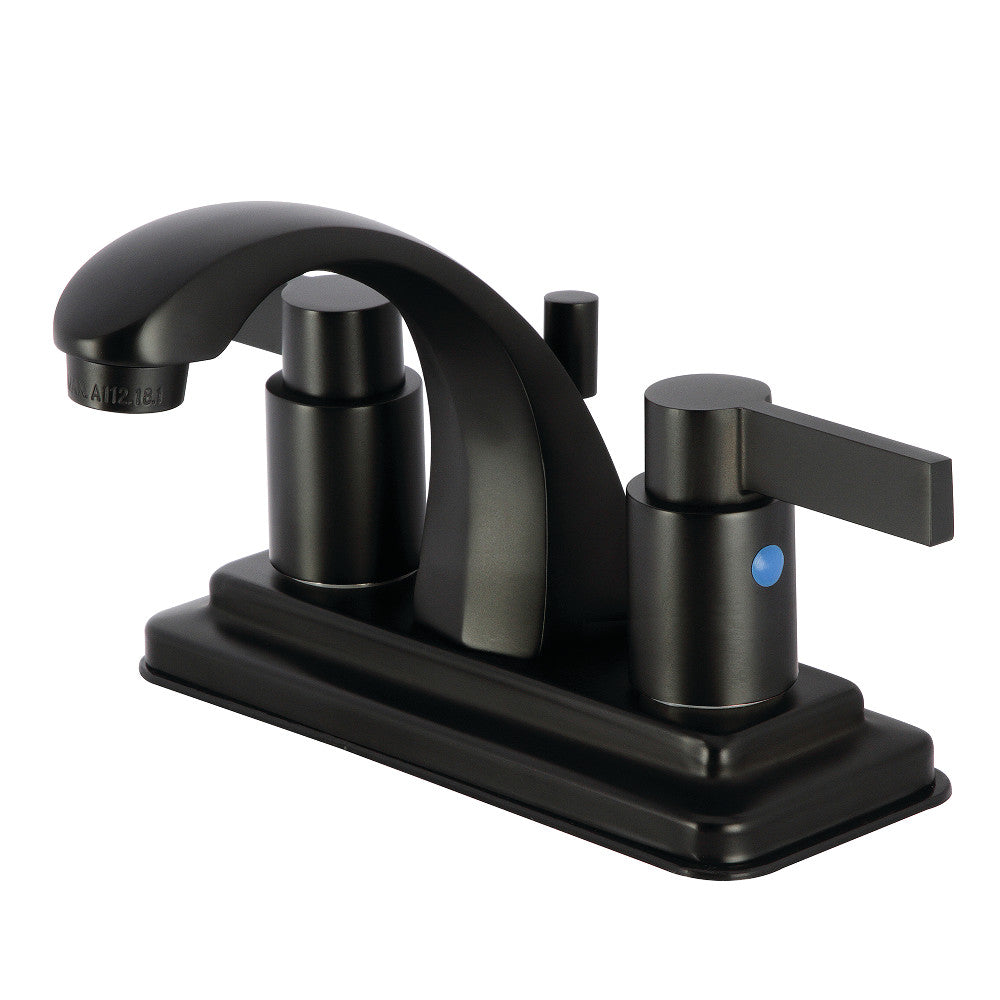 Kingston Brass KB4642NDL NuvoFusion 4-Inch Centerset Bathroom Faucet - Modern Waterfall Spout for Vanity Sink, Oil-Rubbed Bronze Finish, Perfect for Home & Hotel Bathroom Renovation