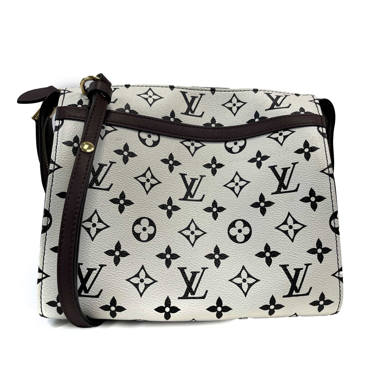 Louis Vuitton Speedy Monogram Canvas Crossbody Bag - Brown & White PM Size | Luxury Handbag for Women, Perfect for Work, Travel & Everyday Use