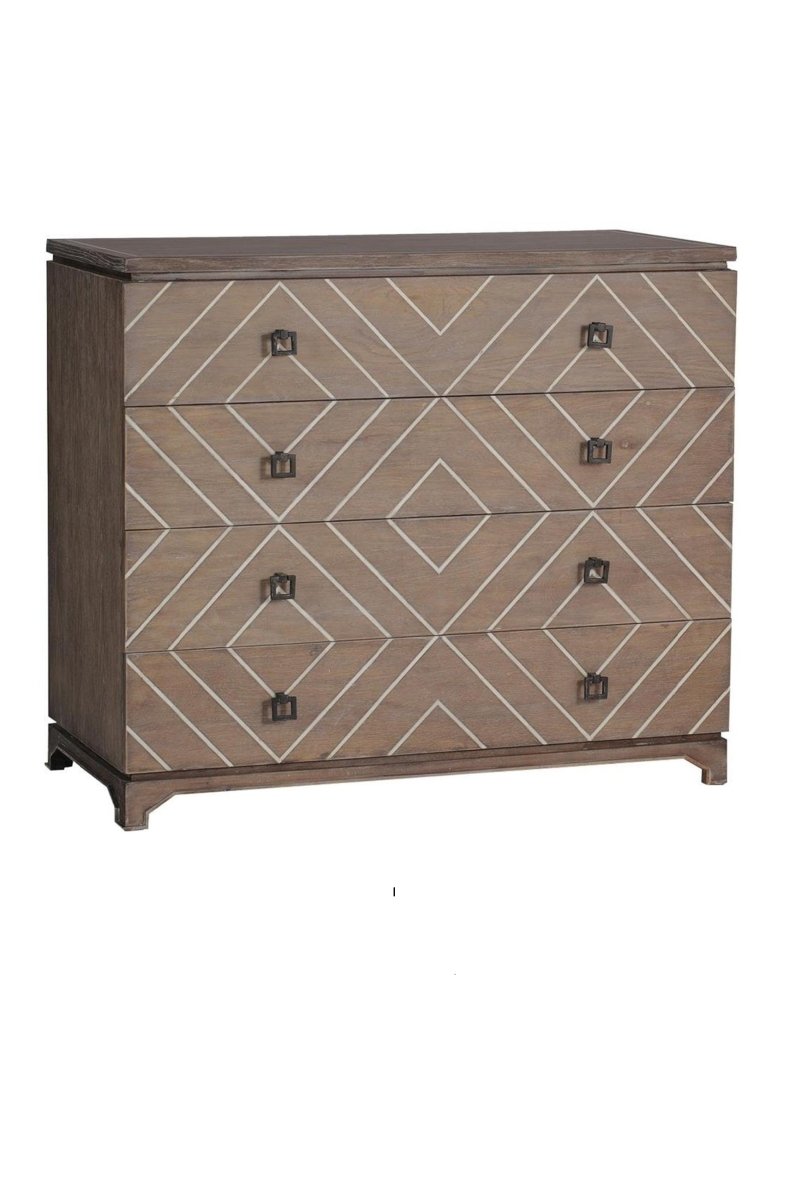 Handmade Bone Inlay 4-Drawer Dresser - Vintage Style Wooden Storage Cabinet for Bedroom, Living Room & Office Organization