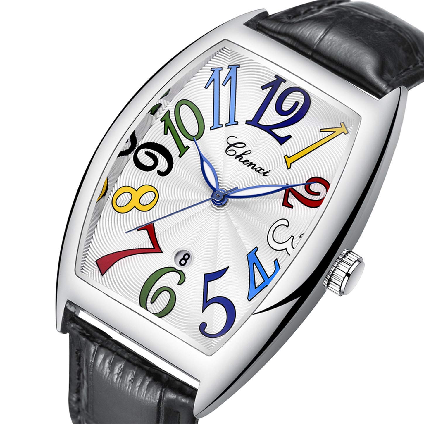 MASTOP Luxury Men's Business Watch - Waterproof Luminous Calendar Quartz Watch with Genuine Leather Strap (Black/White) | Perfect for Office, Formal Events & Everyday Wear