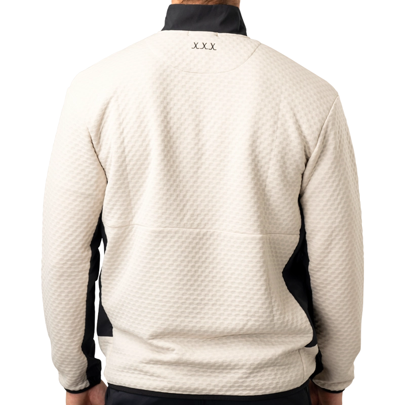 Bauer FLC Textured 1/2 Zip Senior Beige Pullover - Warm & Comfortable Golf & Casual Wear for Men