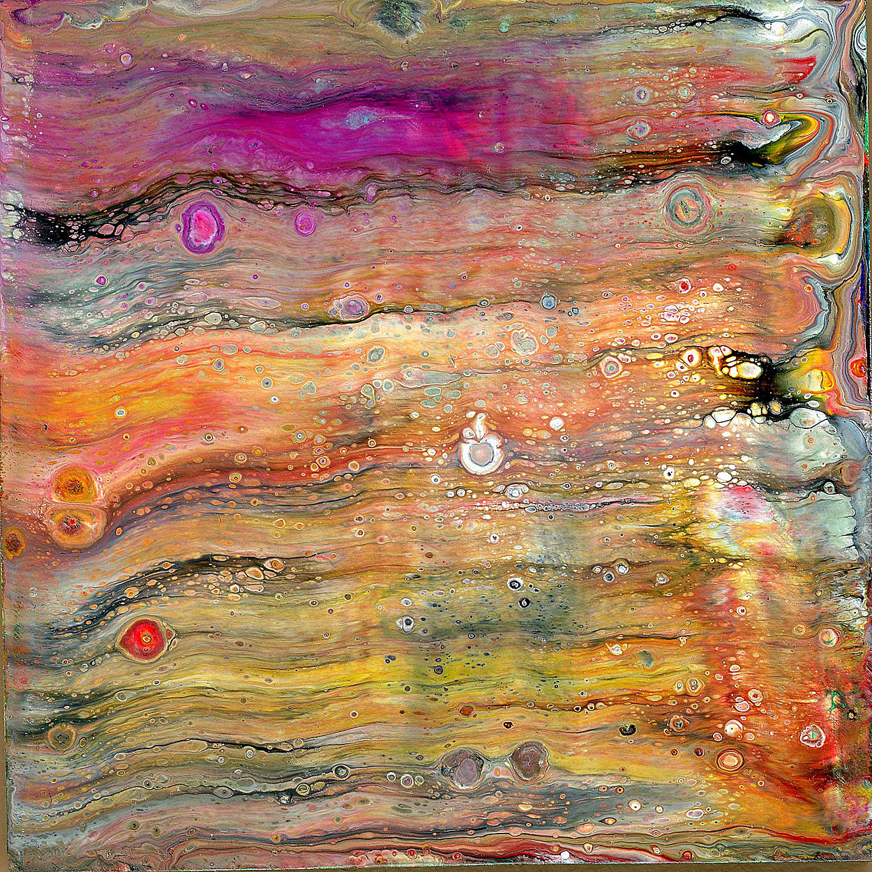 Anthony Ciambella Original 4x4 Acrylic on Panel Painting - Modern Abstract Wall Art for Home & Office Decor