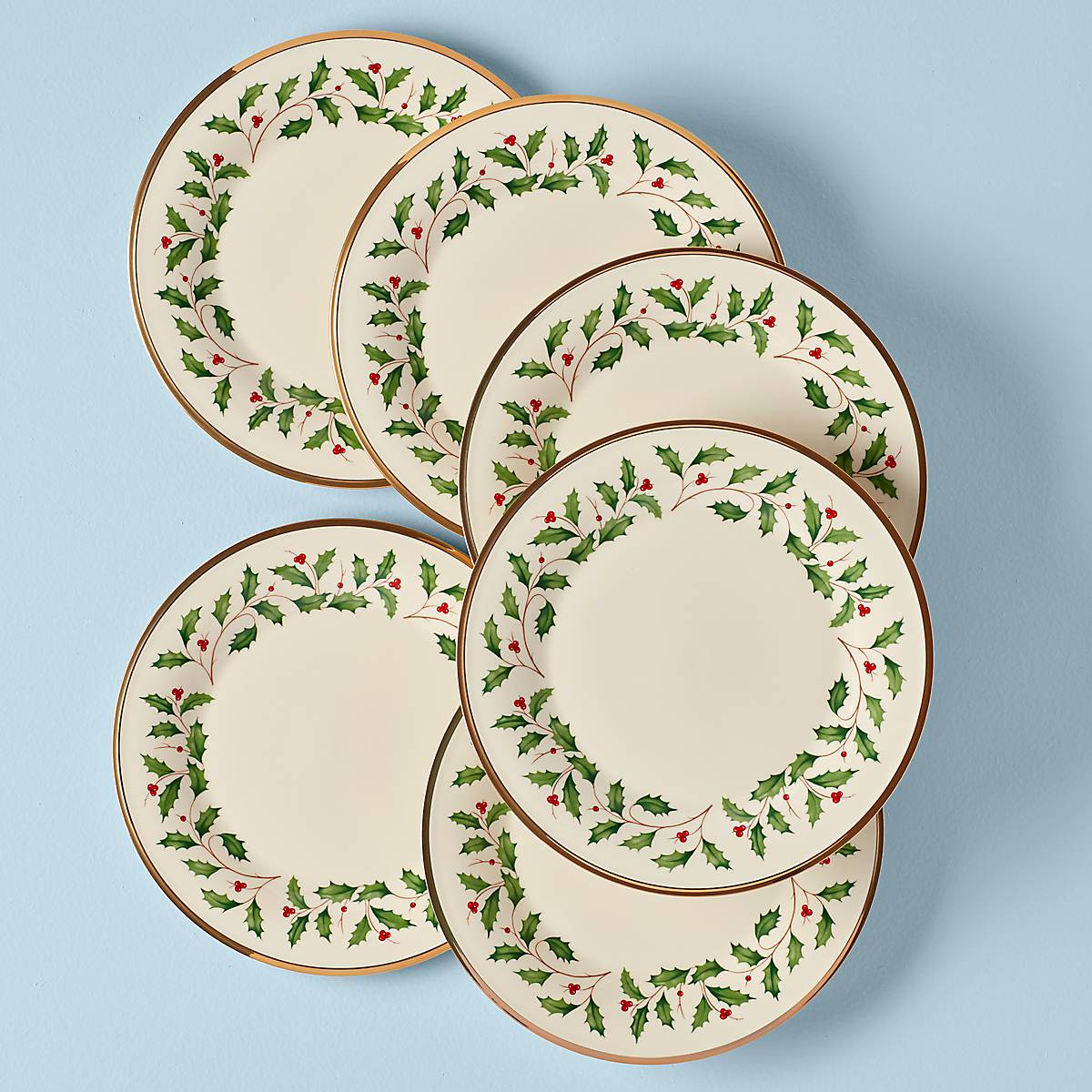 6-Piece Holiday Dinner Plate Set - Elegant Porcelain Plates for Christmas, Thanksgiving & Festive Gatherings - Perfect for Family Dinners & Special Occasions