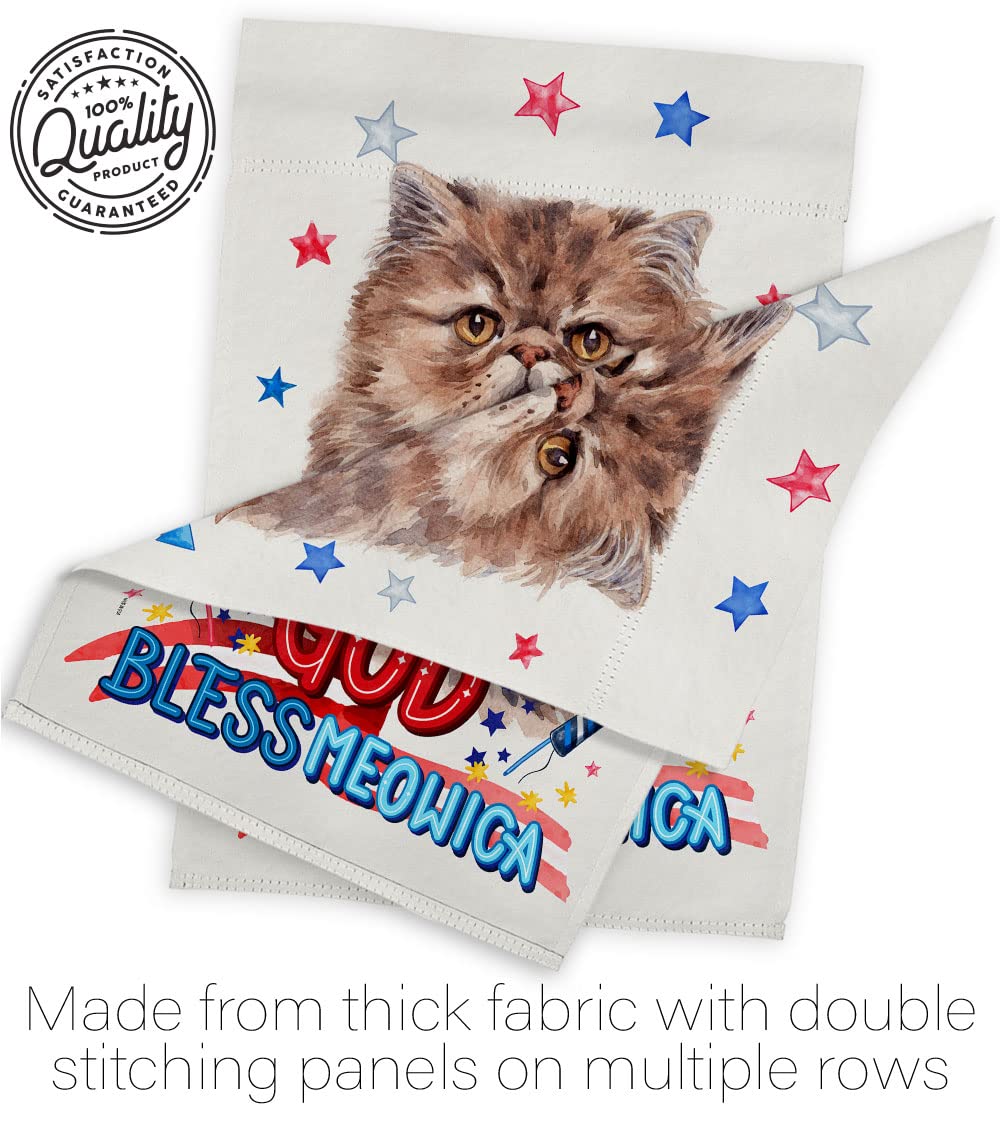 Patriotic Persian Cat Garden Flag Set - Double-Sided Pet Decor for Yard