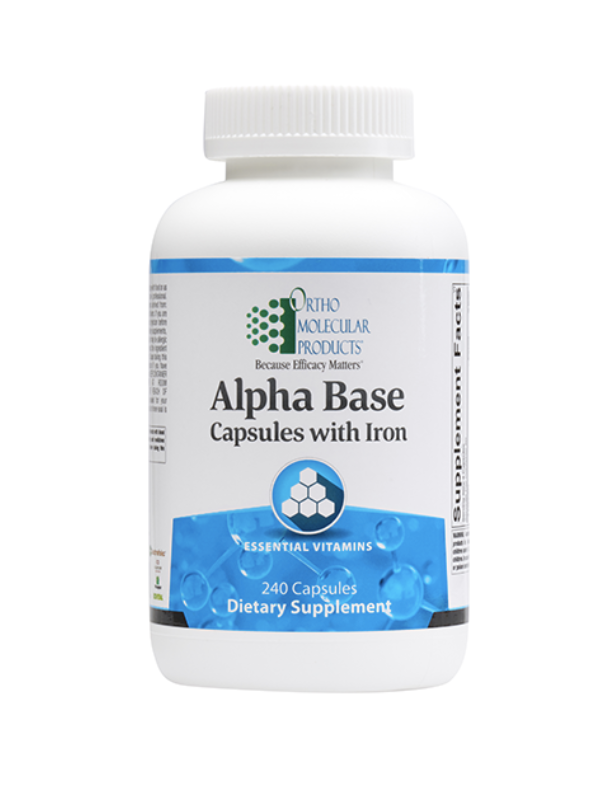 Alpha Base Capsules with Iron - Premium Iron Supplement for Energy & Immunity Support - Ideal for Active Lifestyles & Fitness Enthusiasts