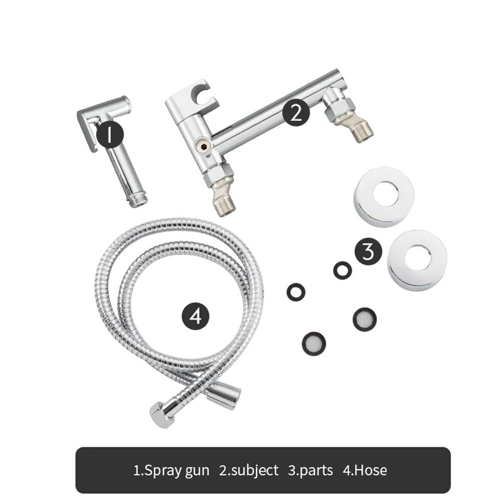 Premium Chrome Brass Toilet Sprayer - Adjustable Hot & Cold Water Shower Tap for Bathroom Cleaning, Cloth Diaper Washing & Hygiene - Portable Bidet Sprayer for Modern Homes