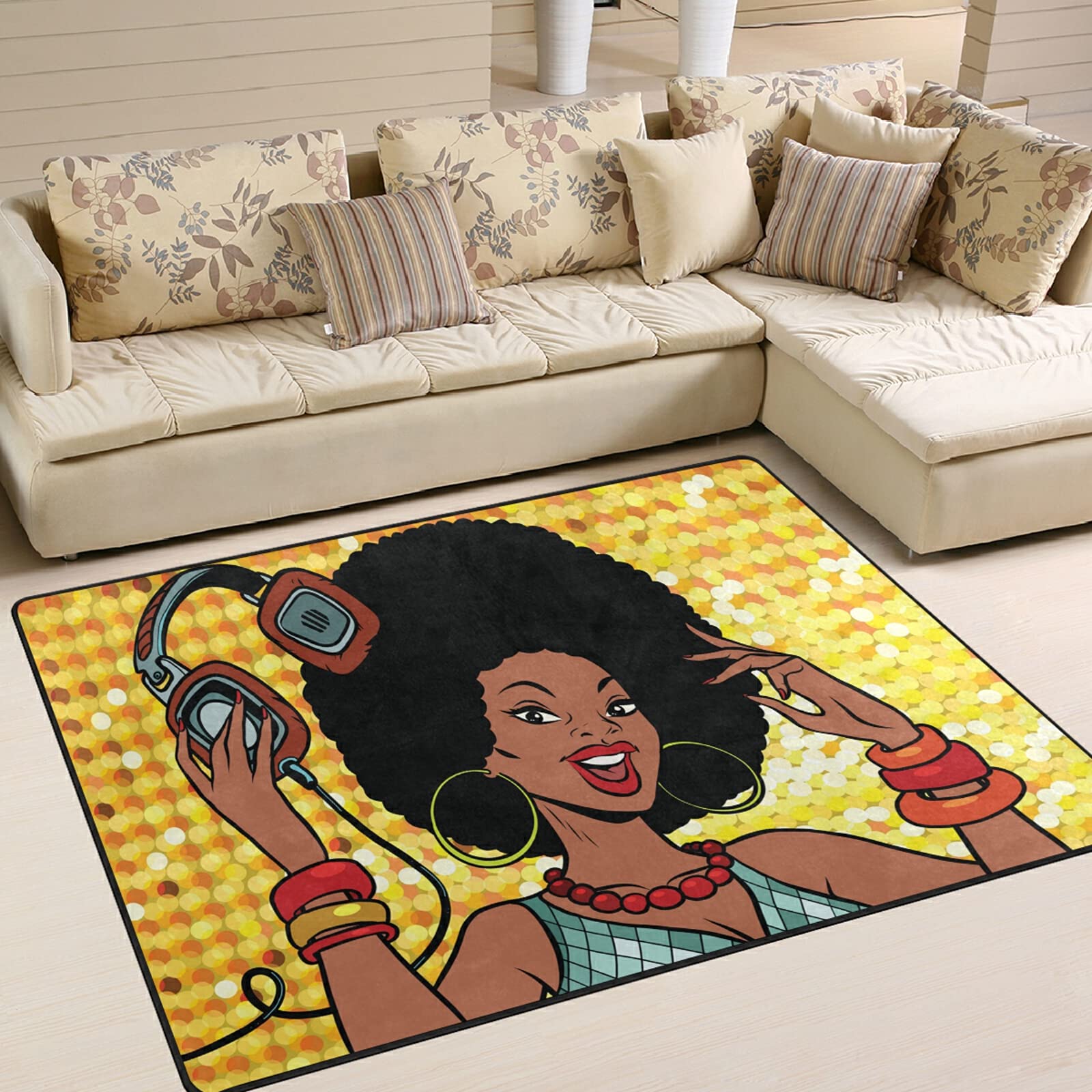 ALAZA Aztec Tribal Ethnic Area Rug 7' x 5' - Handwoven Bohemian Style Floor Mat for Living Room, Bedroom, Dorm Decor - Perfect for Home, Office & Boho Chic Spaces