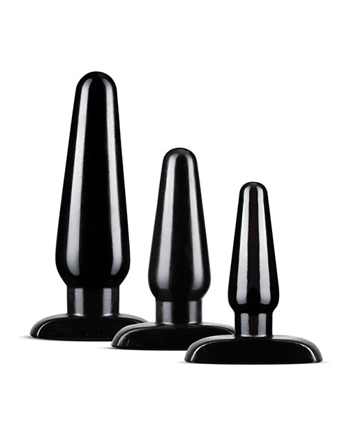 Anal Adventures Basic Butt Plug Kit - 3 Sizes (Small, Medium, Large) in Black for Beginners & Couples - Perfect for Solo Play, Couples Exploration & BDSM Starter Kit