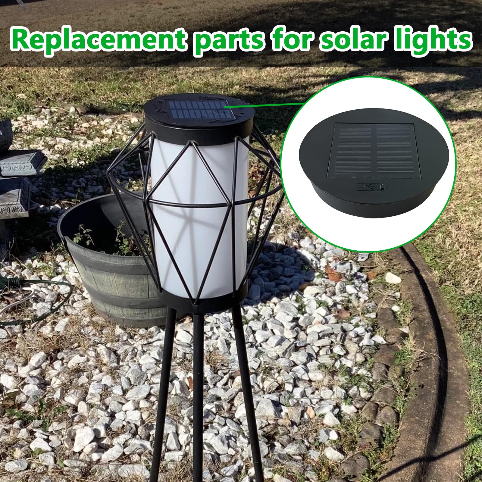 TOOTOO STAR Replacement Solar Light Parts - Outdoor Floor Lamp Top Solar Panel for Garden, Patio, and Pathway Lighting | Durable & Weatherproof Solar Panel Accessory