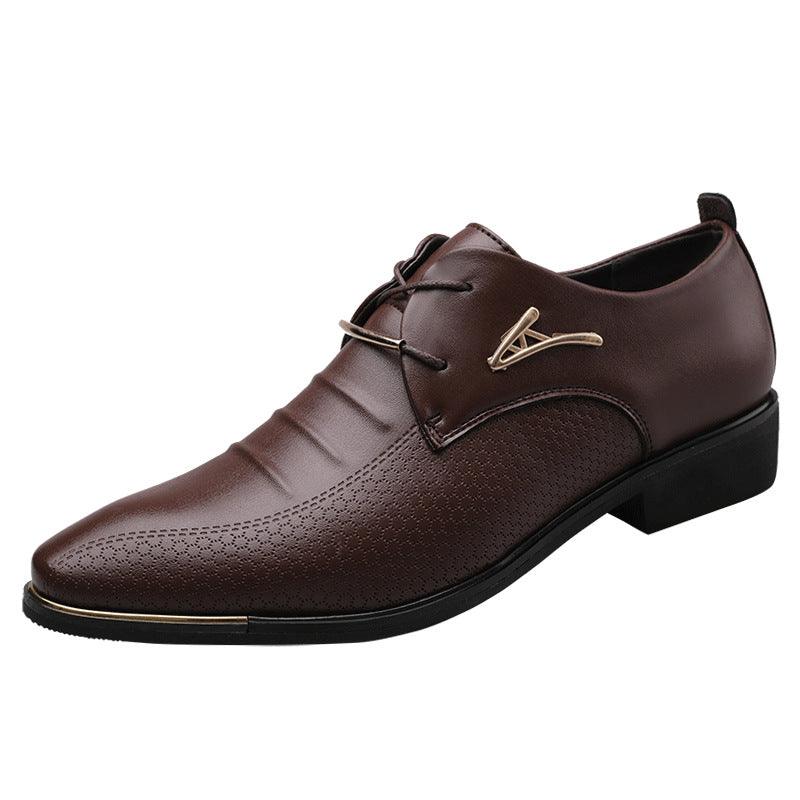 Lovevop Men's Business Formal Lace-Up Dress Shoes for Office, Wedding & Casual Wear - Comfortable Leather Oxford Shoes for Professional & Everyday Use