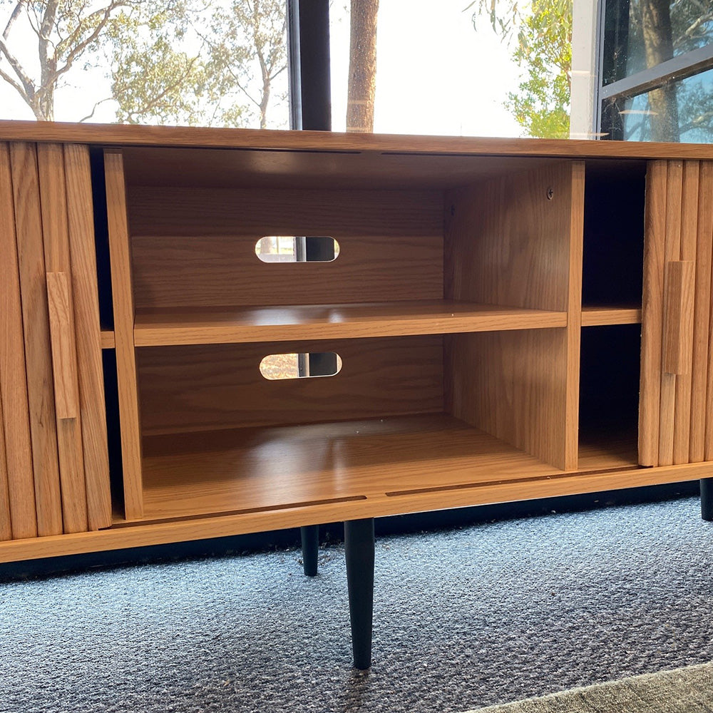 ASTON 160cm Oak TV Stand Entertainment Center - Modern TV Console for Living Room, Bedroom, Home Theater Setup