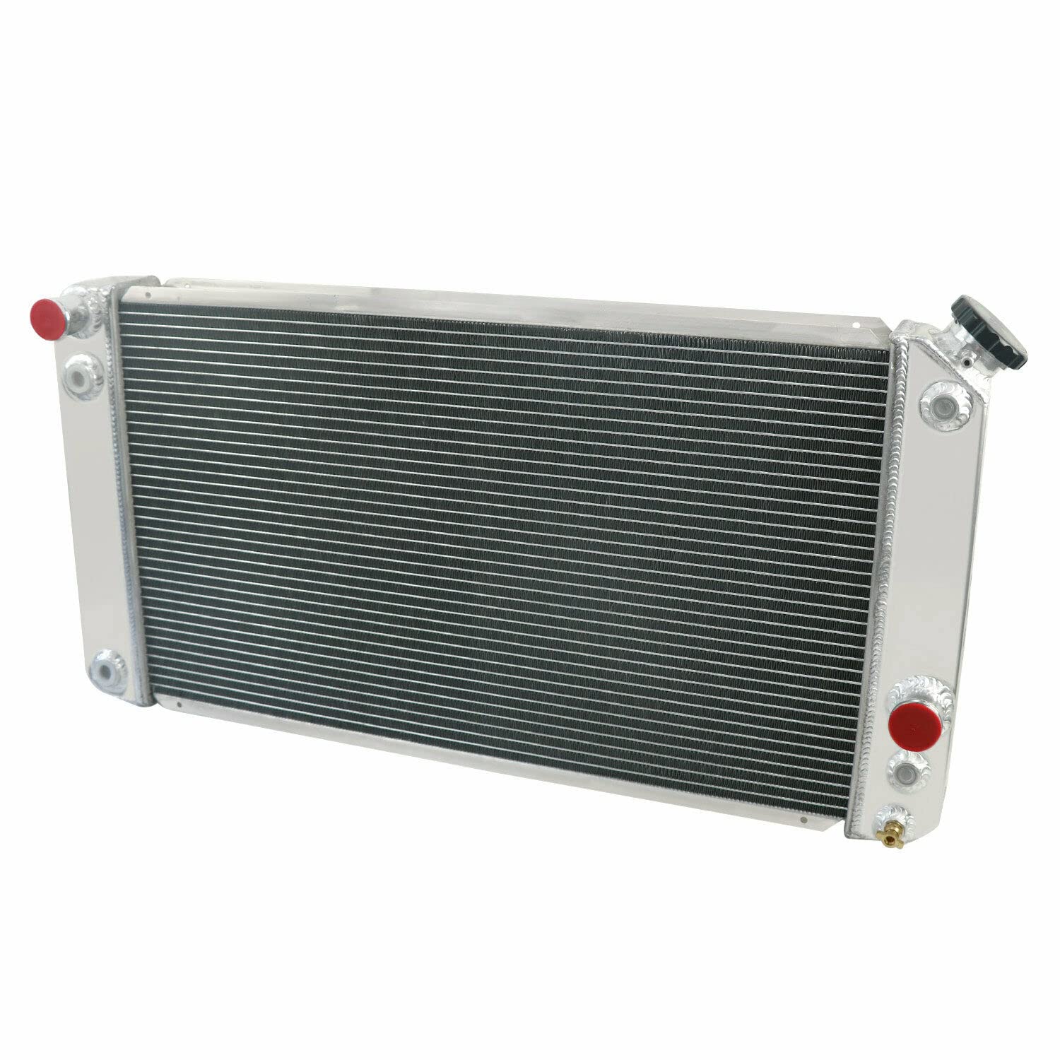1994-2005 Chevy Blazer S10 GMC Sonoma Jimmy Isuzu Hombre Olds Bravada Pickup 4.3L V6 Engine All Aluminum Radiator + Fan Shroud & Thermostat Kit Combo - CU1826 4 Row Replacement Radiator for Improved Cooling Performance in Off-Road & Daily Driving