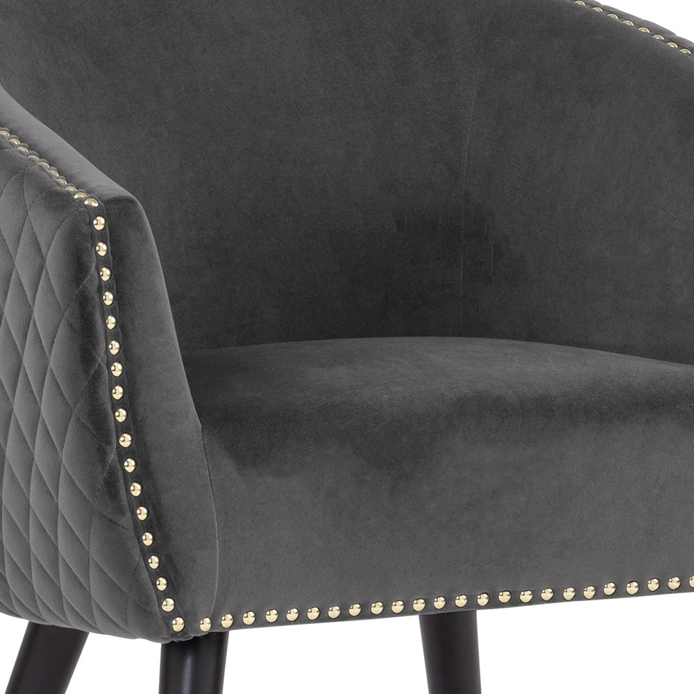 DENIZ Lounge Chair - Modern Grey Accent Chair for Living Room, Bedroom & Office - Comfortable Single Seater with Soft Cushions - Perfect for Relaxing, Reading & Napping