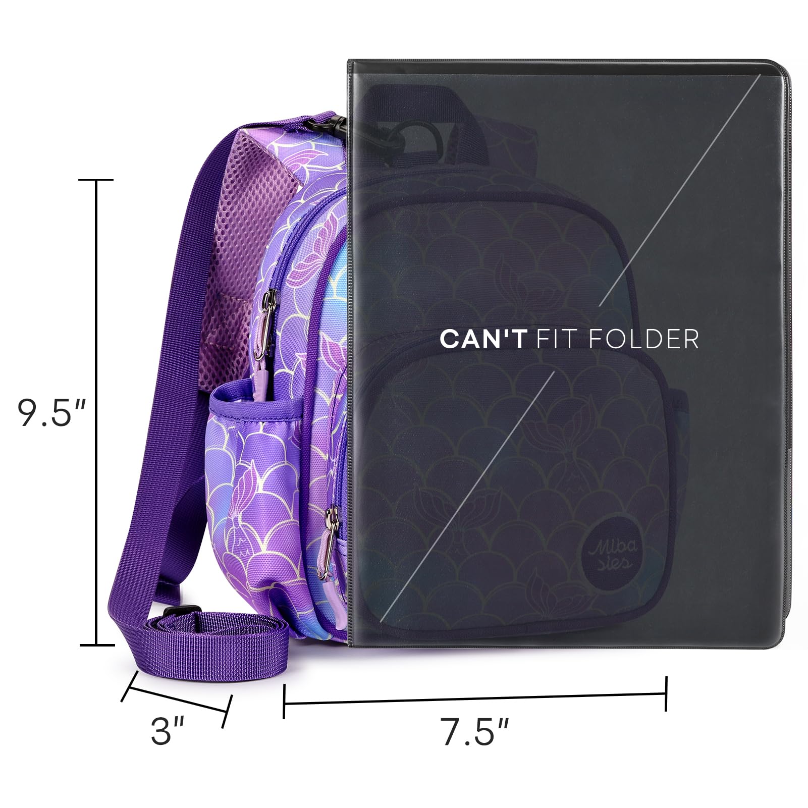 Mibasies Toddler Backpack Leash for Kids 1-3 Years - Anti-Lost Baby Harness with Adjustable Strap, Mermaid Purple Backpack for Girls & Boys | Perfect for Travel, Shopping & Outdoor Adventures
