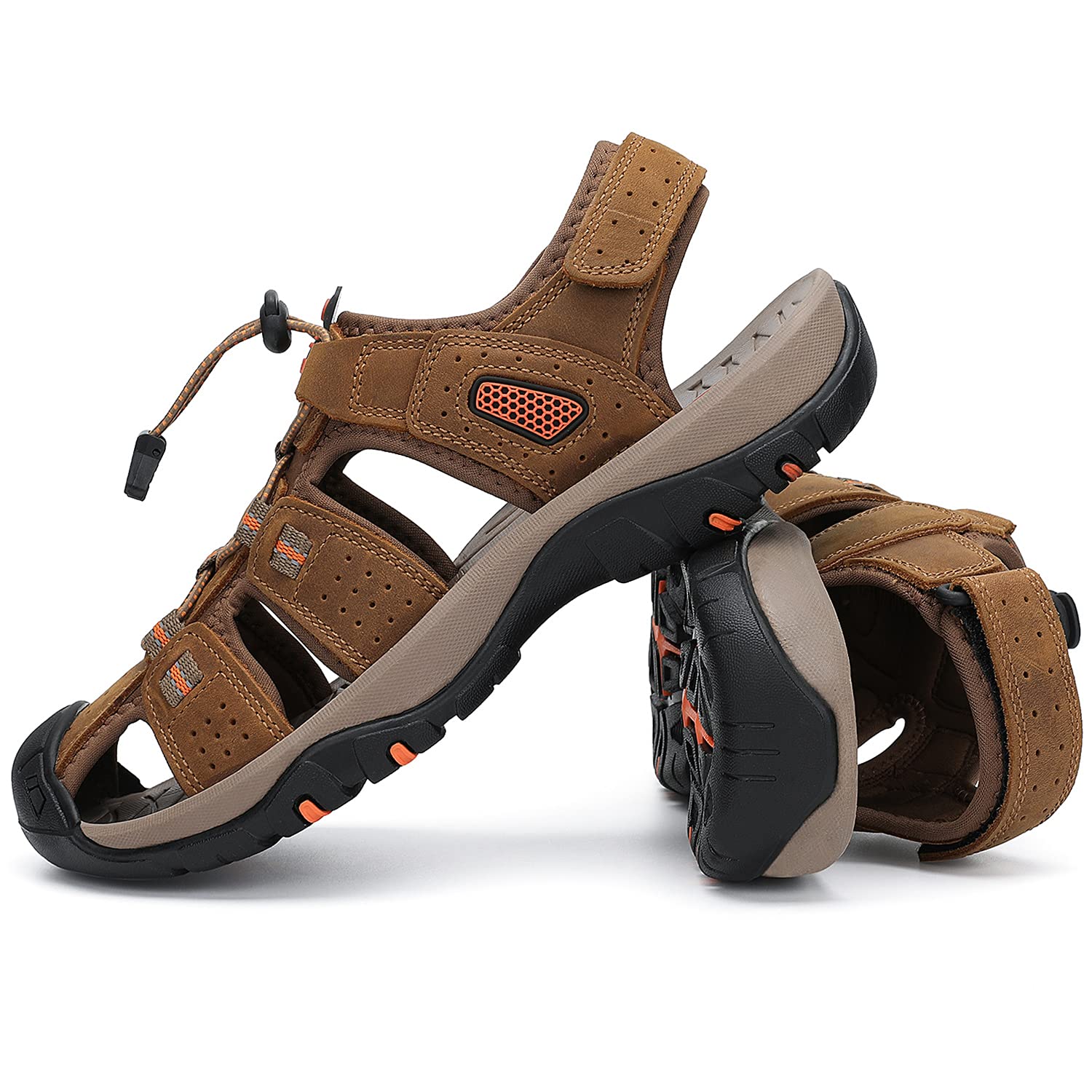 FLARUT Men's Closed Toe Sport Sandals - Lightweight Hiking & Trail Walking Sandals for Outdoor Adventures, Water Shoes for Beach & Casual Wear