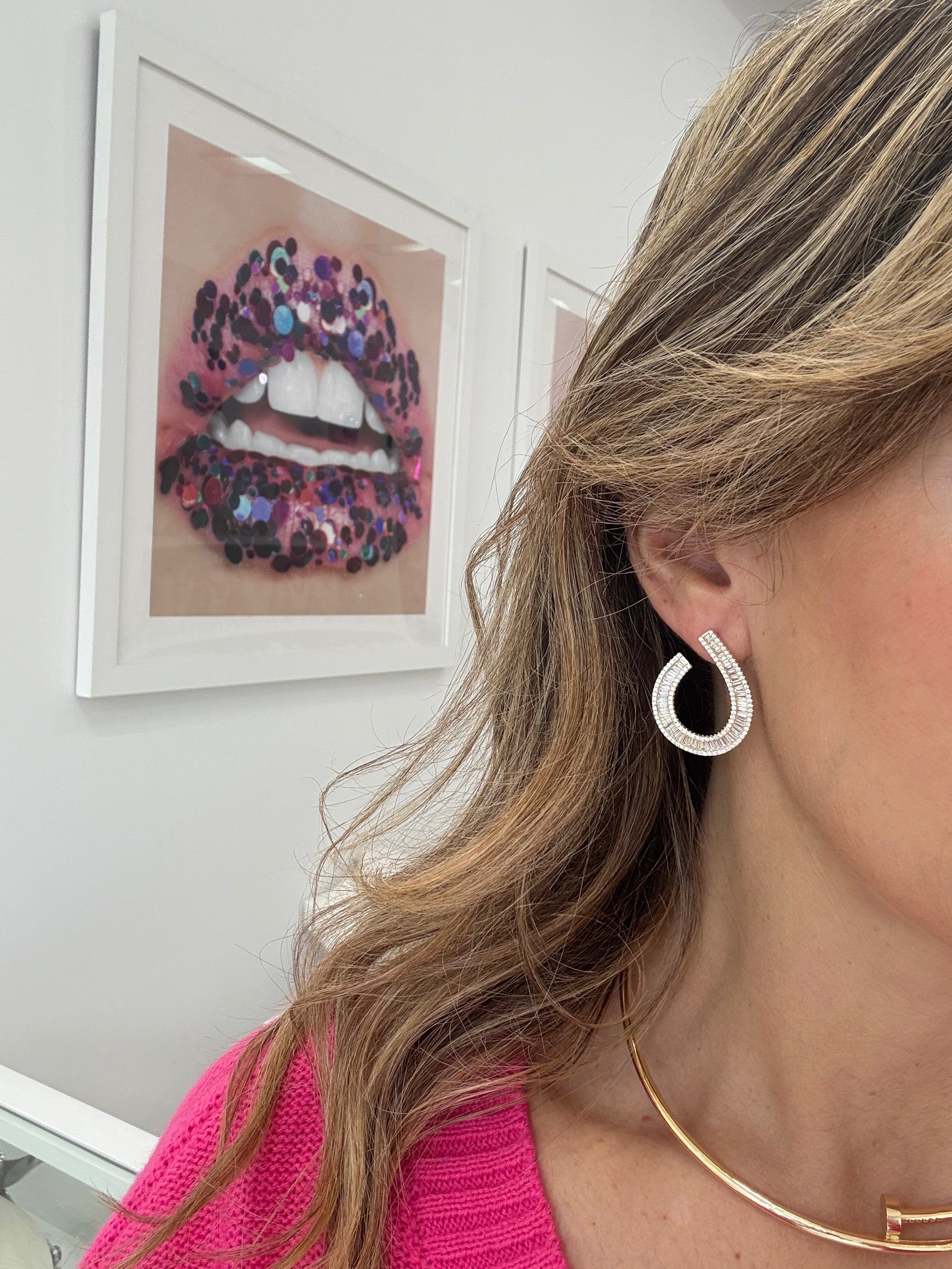Baguette Open Hoop Earrings - Gold & Silver Dainty Minimalist Hoops for Women - Perfect for Everyday Wear, Date Night & Special Occasions