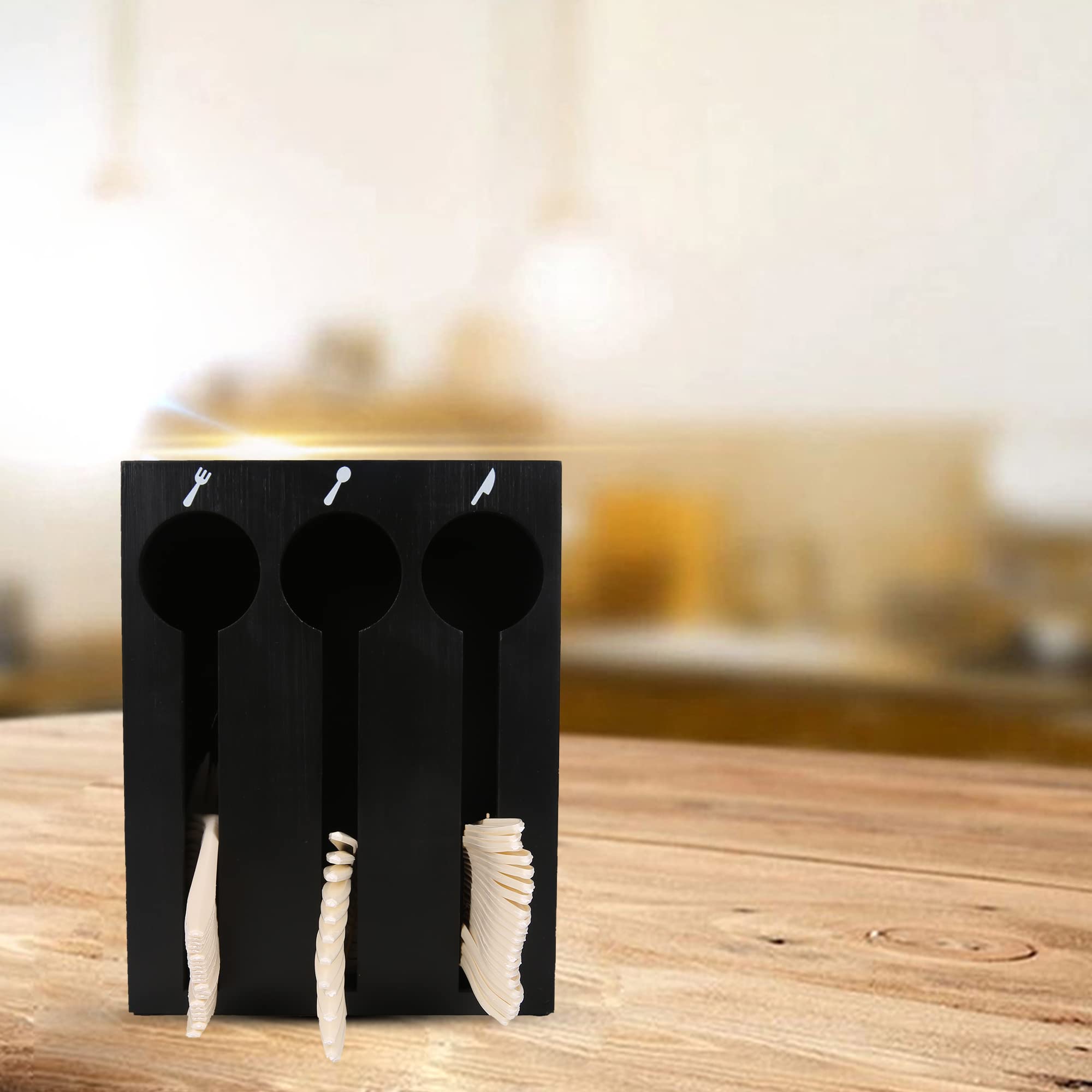 UCUDI Plastic Utensil Dispenser - 50 Slot Cutlery Organizer & Silverware Holder Caddy for Kitchen, Restaurant, Party - Durable Tableware Storage for Picnics, Office, Buffet, and Catering Events