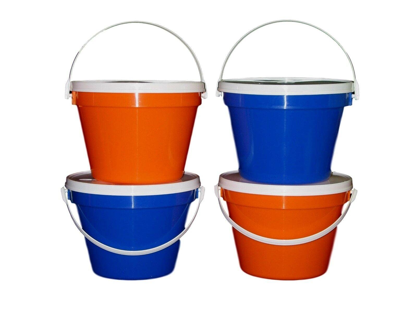 TratoKS Plastic Buckets with Lids - 5 Pack Durable Storage Pails for Kitchen, Home, Classroom & Office Organization - Multi-Purpose Bins for Cleaning, Ice Storage & Home Improvement Projects