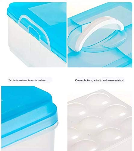 MEECOSTE 36 Grid Egg Holder with Tray - Refrigerator Organizer for Eggs, Fruits & Vegetables - Durable Food Storage Container for Kitchen, Pantry & Grocery Store Organization