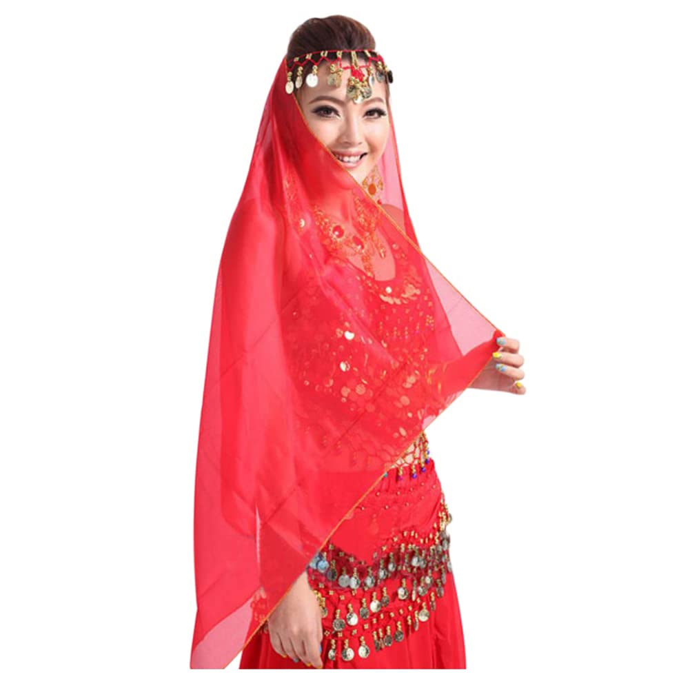 Elegant Chiffon Belly Dance Veil - Women's Face Cover Scarf, Headpiece & Shawl for Performances, Costumes and Special Occasions