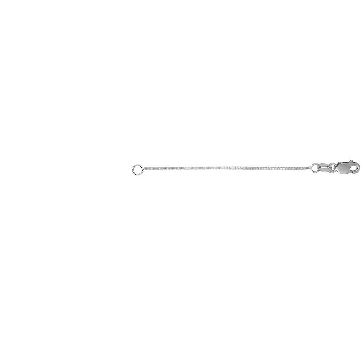 14K White Gold 1.1mm Box Chain 3 Inch Extender with Lobster Lock - Elegant Jewelry for Bracelet, Necklace & Anklet - Perfect for Layering, Gifting & Special Occasions