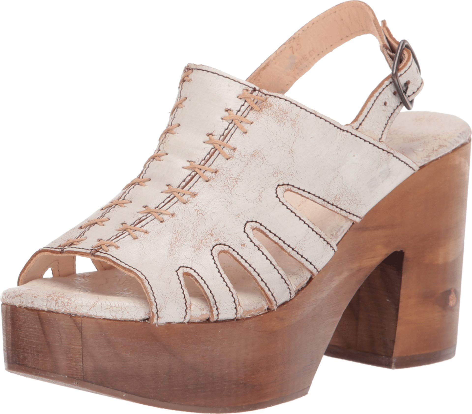 Bed|Stu Fontella Women's Leather Heel Sandals - Stylish Buckle Closure Platform Heels for Women - Perfect for Summer Outfits, Date Nights & Office Wear