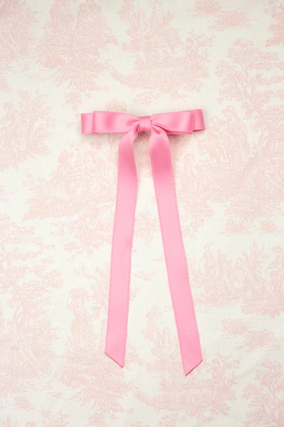 Elegant Pink Satin Double Hair Bow for Women & Girls - Perfect for Parties, Weddings & Special Occasions