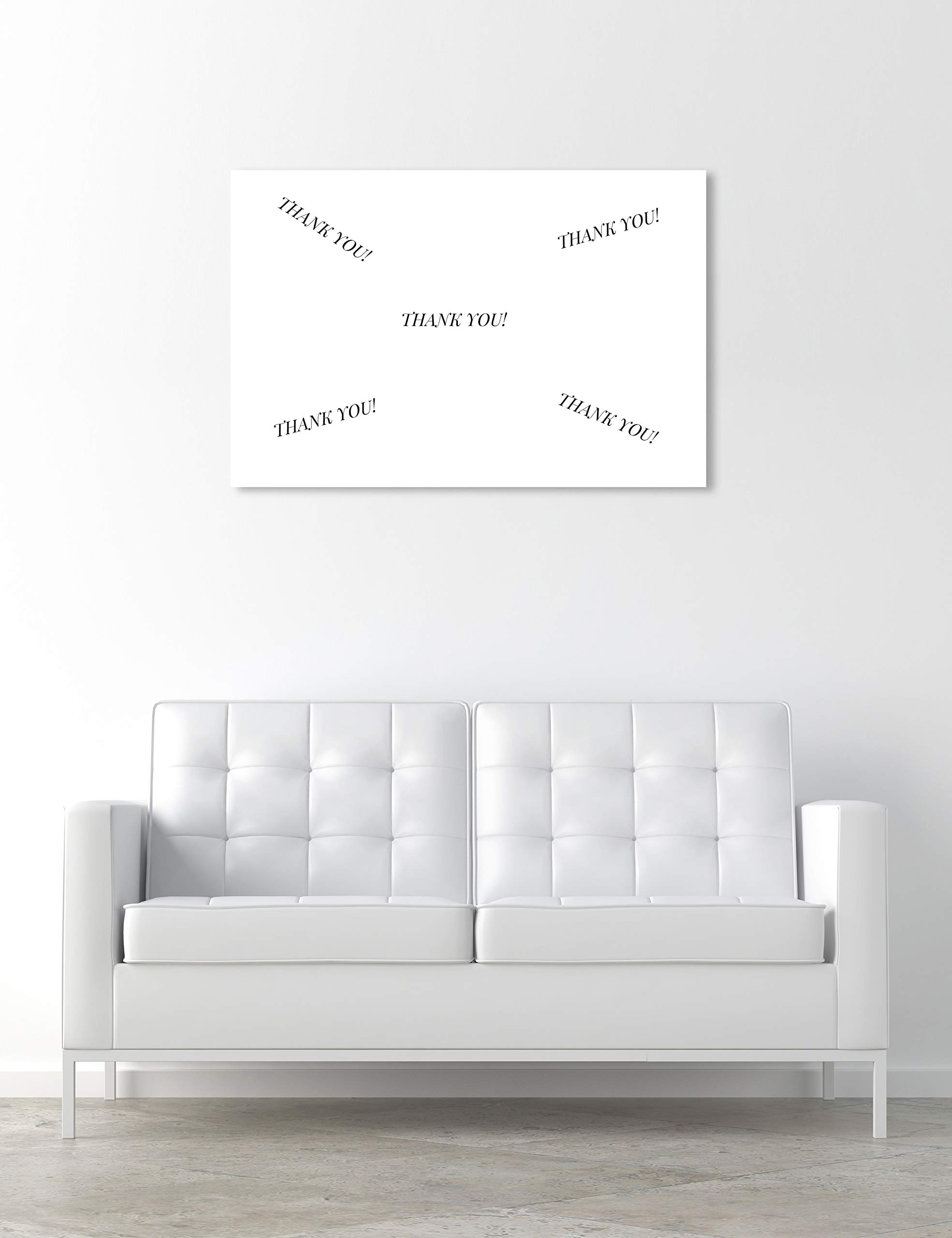 Oliver Gal Artist Co. Thank You Board Wall Art - 36x24 Inch Typography Canvas Print in White & Black | Inspirational Home Decor for Living Room, Office & Gift Giving