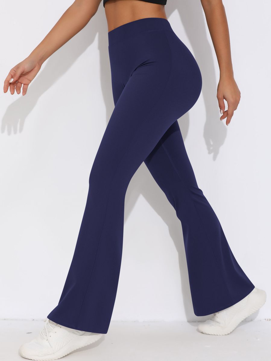 ZASUWA Women's V-Shaped Waist Scrunch Butt Lifting High Waisted Quick Dry Flare Leggings - Perfect for Yoga, Workout & Casual Wear