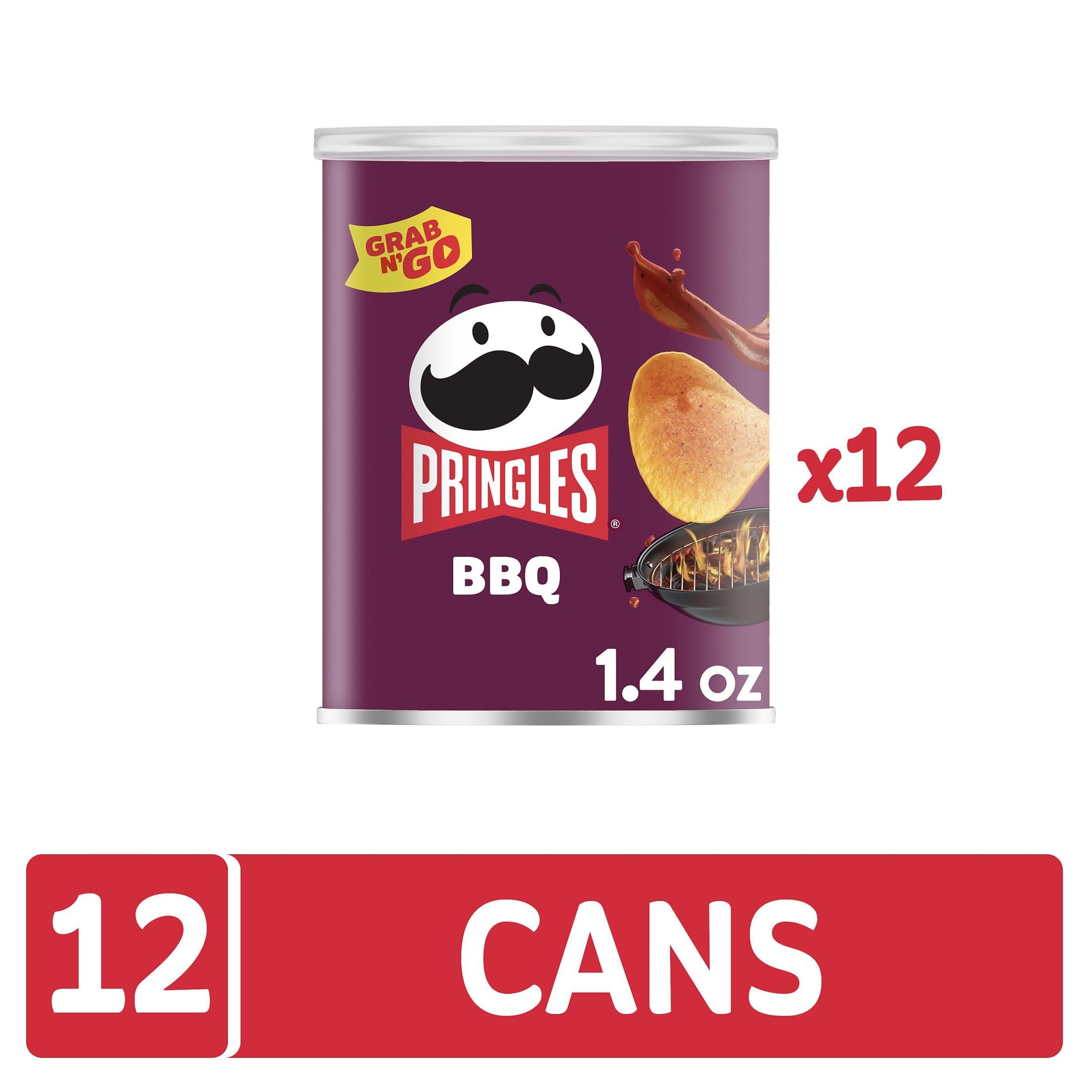 Pringles BBQ Flavored Potato Crisps - 12 Pack | Lunch Snacks, Office & Kids Snacks | Grab & Go Convenience | Perfect for Picnics, School Lunches & Road Trips